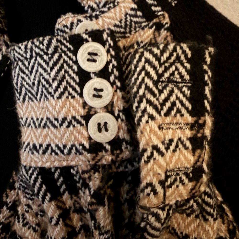 white birch Black and Cream boho style Plaid Button-Down Shirt Jacket - Picture 3 of 10